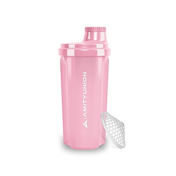 Protein Shaker 500 ml "Heaven" étanche, sans BPA avec tamis cliquable et balance pour shakes de lactosérum crémeux, coupes de