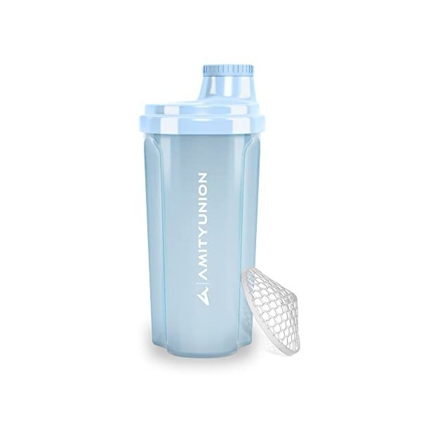 Protein Shaker 500 ml "Heaven" étanche, sans BPA avec tamis cliquable et balance pour shakes de lactosérum crémeux, coupes de