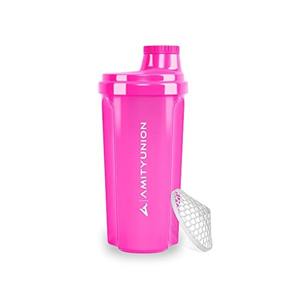 Protein Shaker 500 ml "Heaven" étanche, sans BPA avec tamis cliquable et balance pour shakes de lactosérum crémeux, coupes de