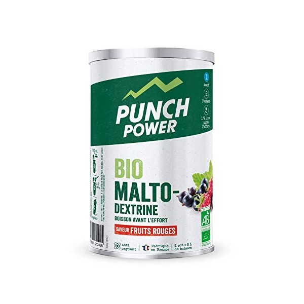 PUNCH POWER - BioMaltoDextrine - Fruits Rouges - Pot 500 g - Biomaltodextrine - Boisson avant leffort - Recharge Glucidique 