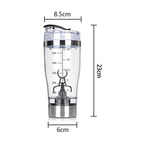 Électrique Protéine Shaker 600 ml,Bouteille Shaker à Protéines,Mélangeur Vortex Rechargeable sans BPA,avec Câble USB,pour la 