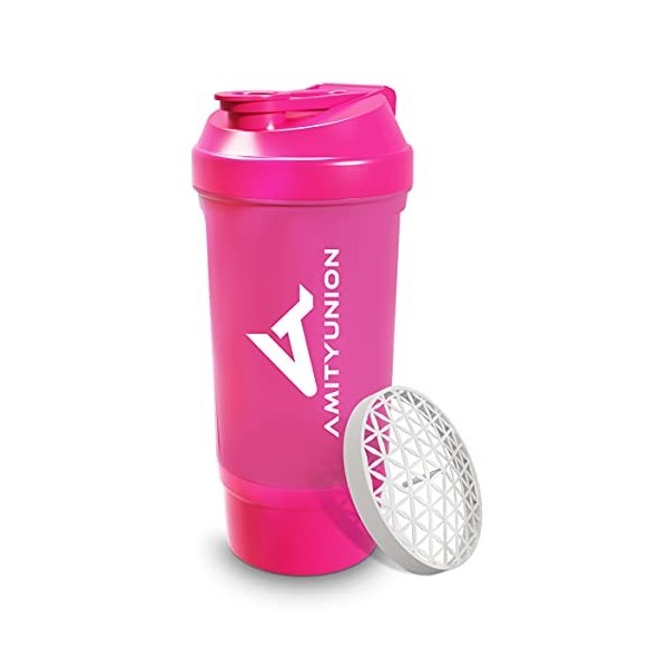 Shaker protéiné FYRA 700 ml avec récipient - shaker protéiné, sans BPA avec tamis et balance pour shakes lactosérum et BCCA, 