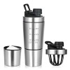 ROCKY&CHAO Shaker à protéines en acier inoxydable - 900 ml - sans BPA Sport Fitness Shaker, Shaker de protéines de fitness - 