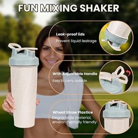 ROCKY&CHAO Shaker de protéines 900 ml pour le sport et les excursions, sans BAP, bouteille de grande capacité de 32 oz avec p