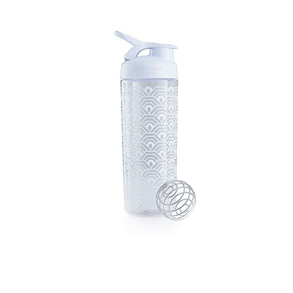 Blender Bottle Signature Sleek - Protéine Shaker / Bouteilledeau 820ml Blanc Clamshell