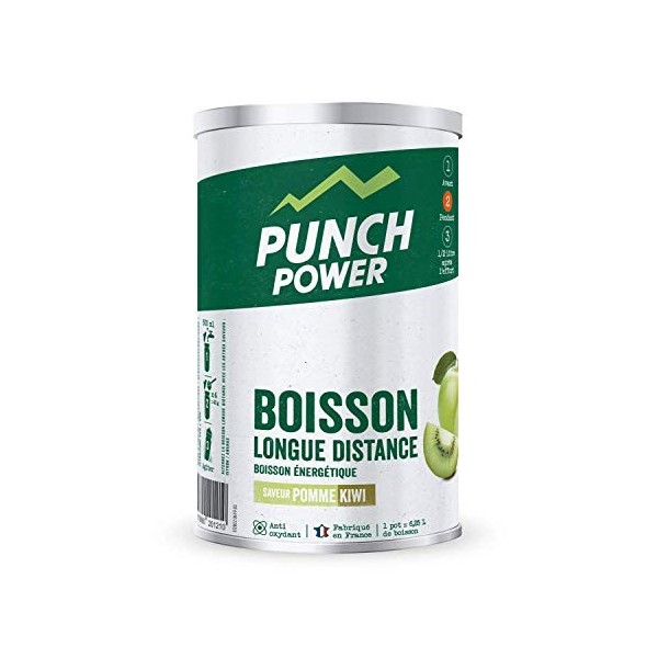 PUNCH POWER - Boisson Longue Distance - Pomme-Kiwi - Pot 500 g - Energie Longue Durée - Glucides - BCAA - Vitamines - Electro