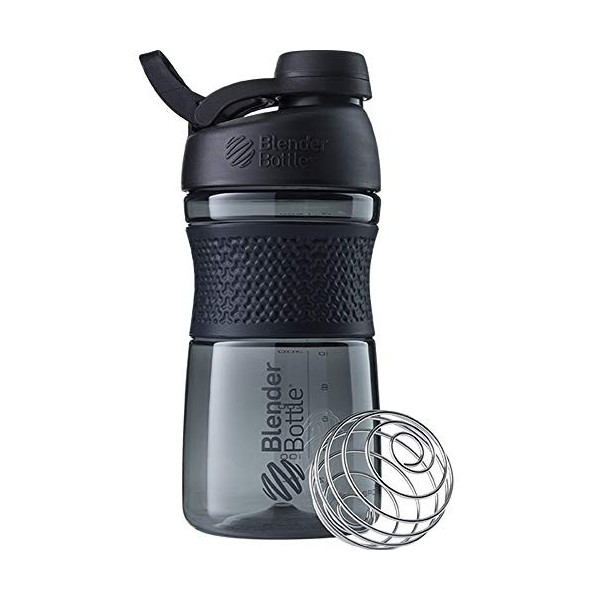 BlenderBottle Sportmixer Twist, Botella mezcladora de batidos de proteínas, Unisex, con batidor Blenderball, 590ml - teal