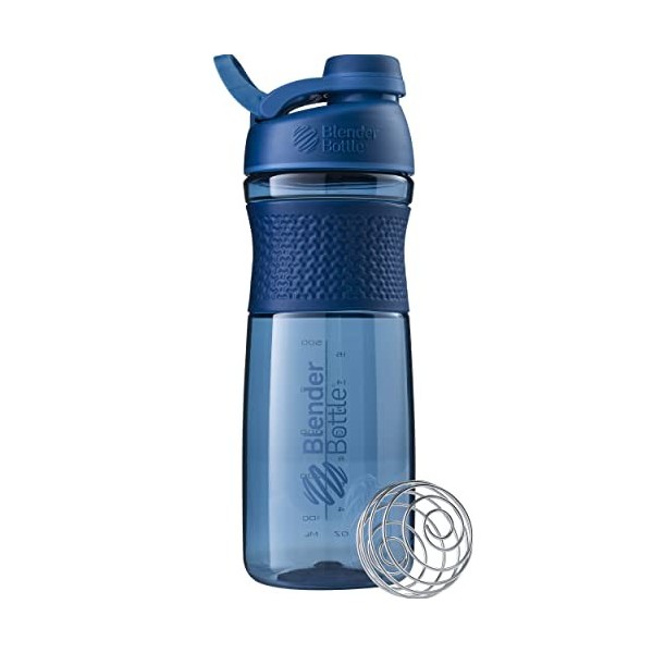 BlenderBottle Sportmixer Twist, Botella mezcladora de batidos de proteínas, Unisex, con batidor Blenderball, 590ml - teal