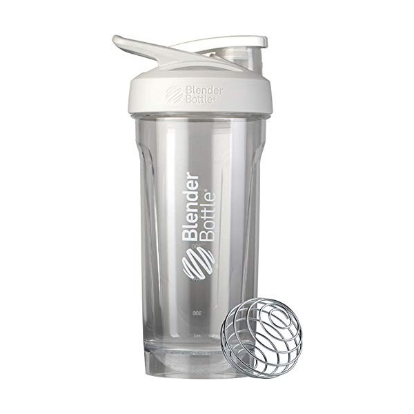 BlenderBottle Strada Tritan Gourde avec blenderball Convient comme shaker à protéines Sans BPA Capacité jusquà 600 ml Blanc 