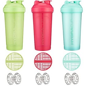 Lot de 6 bouteilles shaker OG de 793,8 g avec fouet en fil métallique, mélangeur pour mélanges de protéines, ensemble de six 