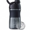 BlenderBottle Sportmixer Twist, Botella mezcladora de batidos de proteínas, Unisex, con batidor Blenderball, 820ml - black/bl