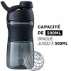 BlenderBottle Sportmixer Twist, Botella mezcladora de batidos de proteínas, Unisex, con batidor Blenderball, 820ml - black/bl