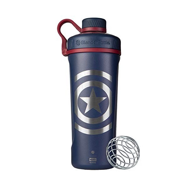 BlenderBottle Marvel Radian Shaker Bouteille deau Isotherme en Acier Inoxydable avec Fouet métallique, 769 ML, Bouclier Capt