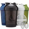 Hydra Cup – Lot de 4 shakers de 570 ml avec boules de fouet en fil métallique, mélangeur pour mélanges protéinés, V2