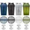 Hydra Cup – Lot de 4 shakers de 570 ml avec boules de fouet en fil métallique, mélangeur pour mélanges protéinés, V2