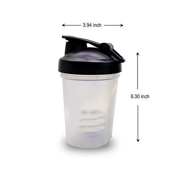 D.Y.A Bouteille shaker avec boules shaker anti-fuite idéale pour les suppléments dentraînement, poudre de protéines, sans BP