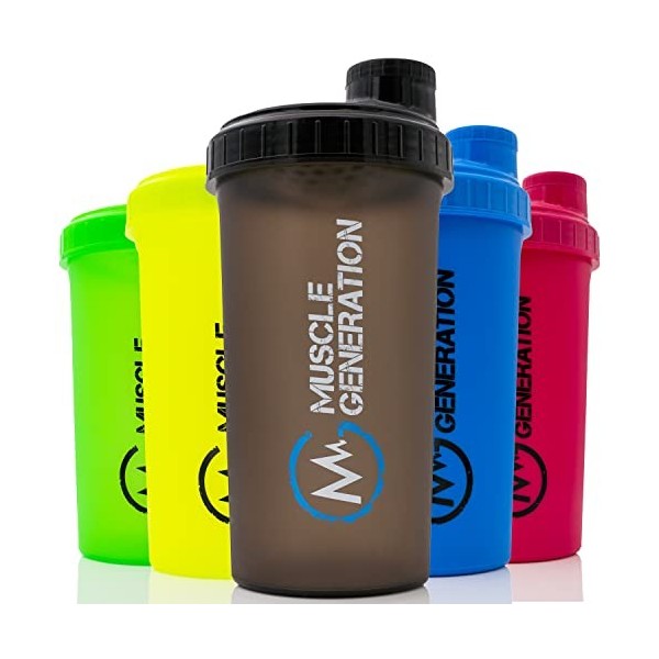 Musclegeneration Shaker à protéines 700 ml [Nouveau 2022] - Bouchon à visser - Shaker protéiné - Shaker à protéines - Shaker 