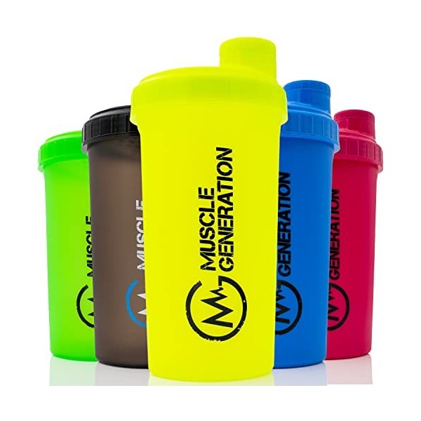 Musclegeneration Shaker à protéines 700 ml [Nouveau 2022] - Bouchon à visser - Shaker protéiné - Shaker à protéines - Shaker 