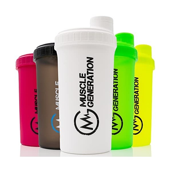 Musclegeneration Shaker à protéines 700 ml [Nouveau 2022] - Bouchon à visser - Shaker protéiné - Shaker à protéines - Shaker 