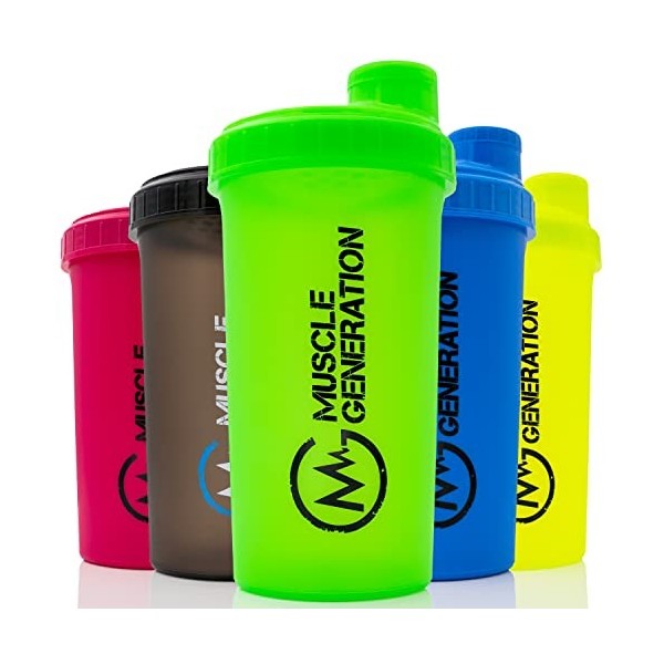 Musclegeneration Shaker à protéines 700 ml [Nouveau 2022] - Bouchon à visser - Shaker protéiné - Shaker à protéines - Shaker 