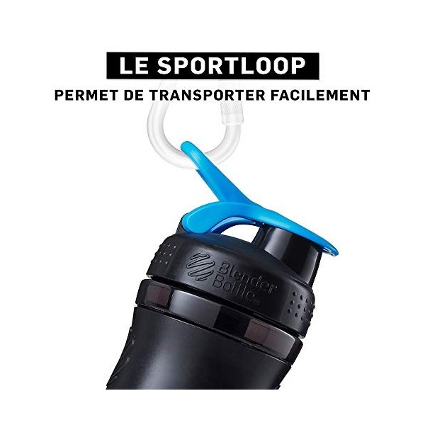 BlenderBottle Sportmixer Tritan- Protéine Shaker / Bouteille deau / Shaker Diététique Black/Cyan 1 x 820 ml 