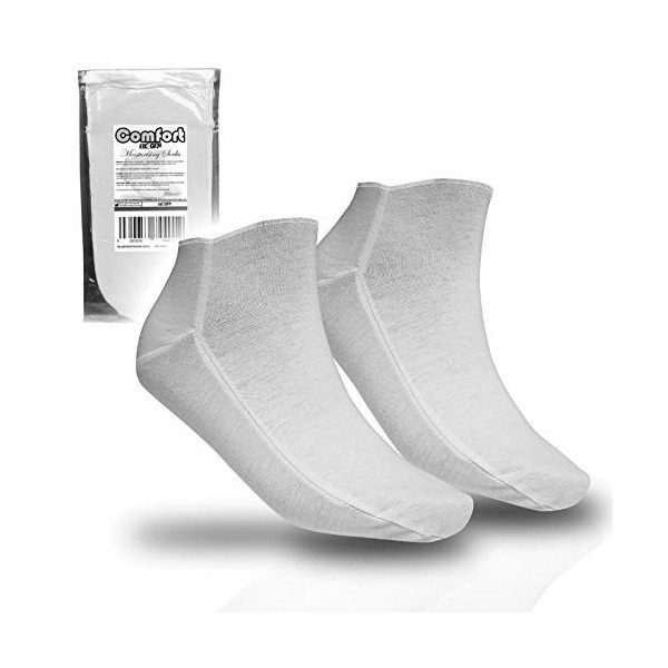 1 paire de chaussettes de nuit RE-GEN confortables en coton doux crème hydratante – Idéal pour les peaux sèches et craquelées