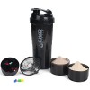 Ufit Bouteille shaker de protéine – Bouteille deau de sport – 3 couches antidérapantes avec plateau à pilules – Anti-fuite –