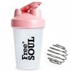 Free Soul Shaker de protéines de 400 ml avec boule de mixage | Rose | Sans BPA | Mini bouteille deau pour boissons protéinée