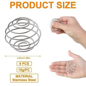 QOCO Lot de 8 mélangeurs de bouteilles en acier inoxydable avec boule de protéines, mélange de protéines, sport, fitness, sou