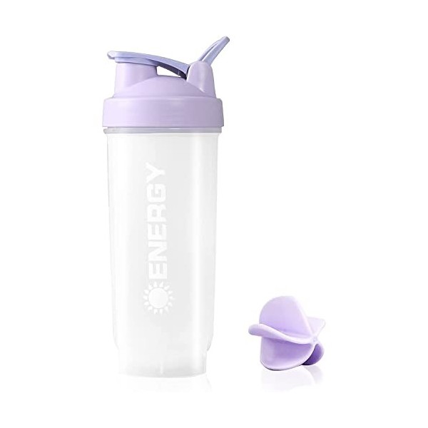 Didiseen Shaker Bouteille de sport pour mélanges de protéines, 700 ml, bouteille deau haute capacité avec fouet mélangeur à 