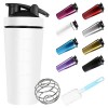 ZAKVOP Shaker à protéines, bouteille deau, graduée jusquà 960 ml, sans BPA, anti-fuite, en acier inoxydable de qualité supé