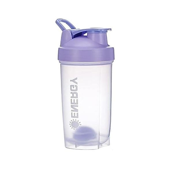 Yowlens Shaker de protéines avec boule mélangeuse, sans BPA, anti-fuite, couvercle à visser, tasse deau dentraînement 500 m