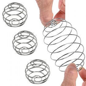 Lot de 4 shakers à protéines en acier inoxydable - Boule en acier inoxydable - Mixing Ball Sport Fitness - Shaker protéiné po