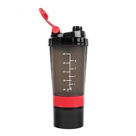 Belwalk Shaker à protéines sans BPA,Prise en main facile,Anti-fuite,Boule à glace en acier inoxydable,500 ml,Avec 2 tasses à 