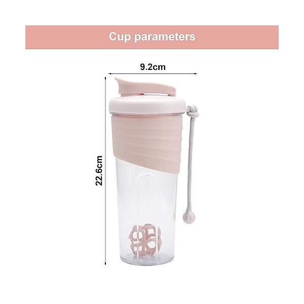 HENGBIRD Shaker de protéines Bouteille 700 ml avec boule shaker de protéines Bouteille deau transparente PP pour bouteille d