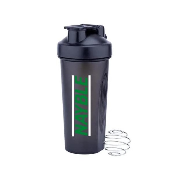 Nayble Shaker de protéines anti-fuite sans BPA avec boule de mélange design pratique et élégant pour un mélange facile des pr