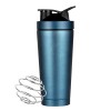 EACHPT Shaker à Protéines en Acier Inoxydable 739ml,avec Boules Mélangeuses en Acier Inoxydable,Sans BPA, Anti-Fuite,Double p