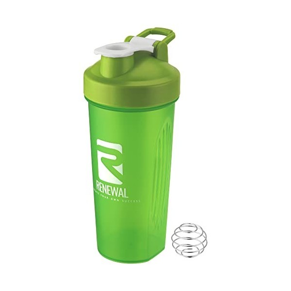 Renewal Shaker à protéines 600 ml - Mélange optimal grâce à la balle mélangeur - Sans BPA - Avec échelle de mesure - Pour des