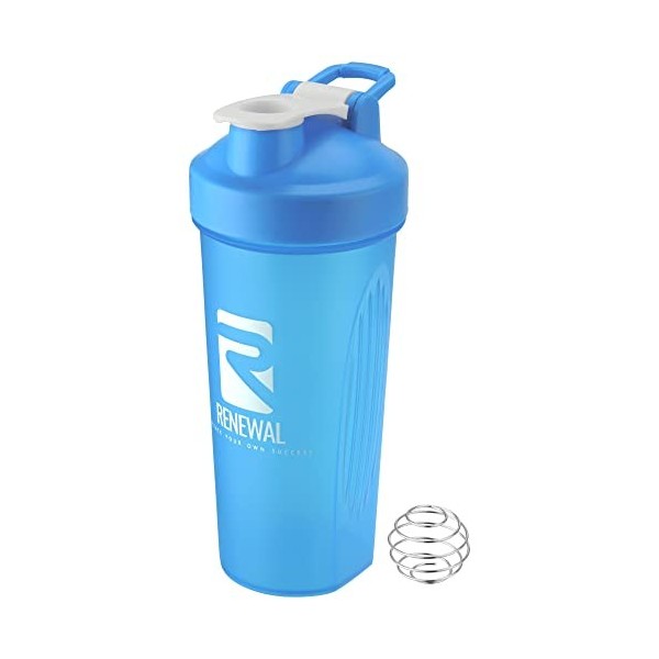 Renewal Shaker à protéines 600 ml - Mélange optimal grâce à la balle mélangeur - Sans BPA - Avec échelle de mesure - Pour des