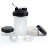 VECH Shaker Bottle Shaker de 473,6 g avec supplément de stockage de poudre et étui à pilules pour salle de sport et entraînem