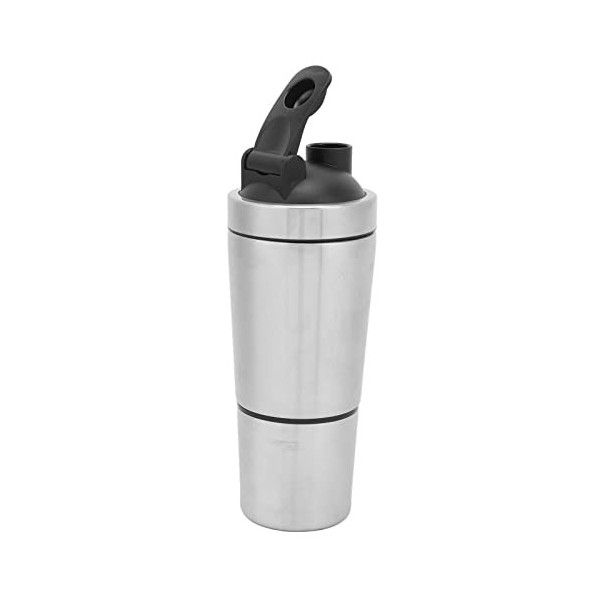 Jauarta Shaker de protéines avec échelle, bouteille shaker portable en acier inoxydable à double section pour les amateurs de