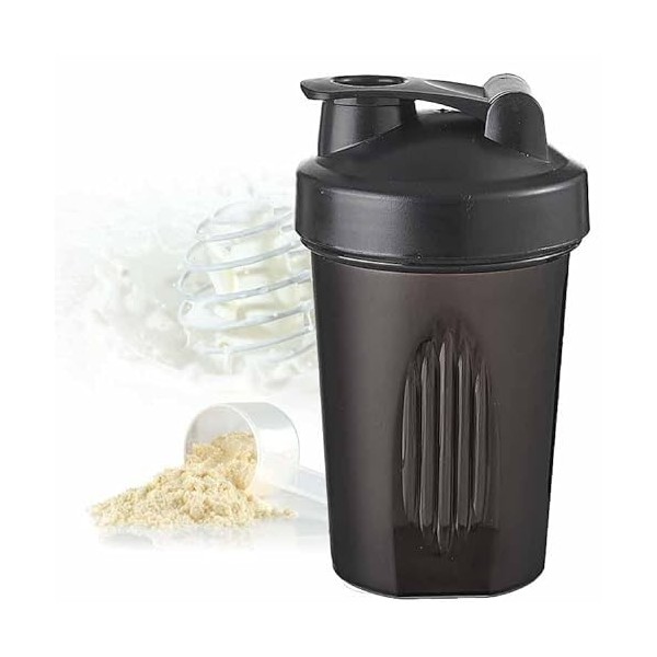 Shaker de protéines de 400 ml sans BPA Bouteille Shaker de gymnastique étanche Mini bouteille deau avec boule de mélange en 