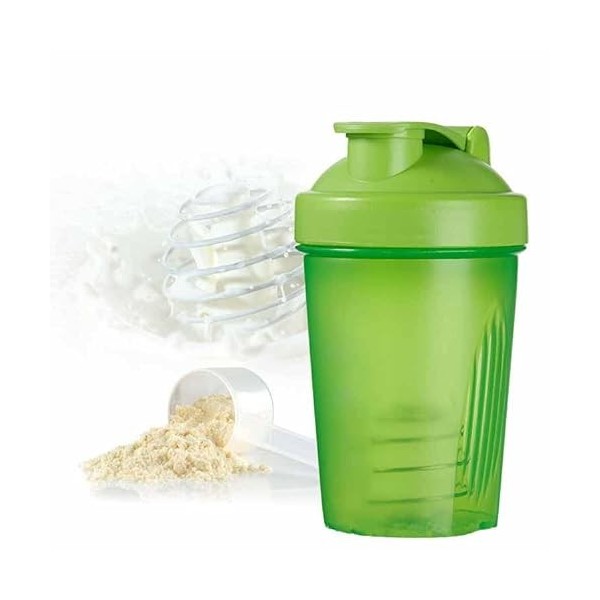 Shaker de protéines de 400 ml sans BPA Bouteille Shaker de gymnastique étanche Mini bouteille deau avec boule de mélange en 