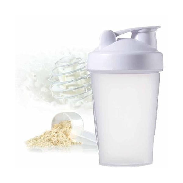 Shaker de protéines de 400 ml sans BPA Bouteille Shaker de gymnastique étanche Mini bouteille deau avec boule de mélange en 