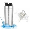 Piashow Shaker à protéines en acier inoxydable, 750 ml, shaker classique avec BlenderBall, en acier inoxydable, sans BPA, pou