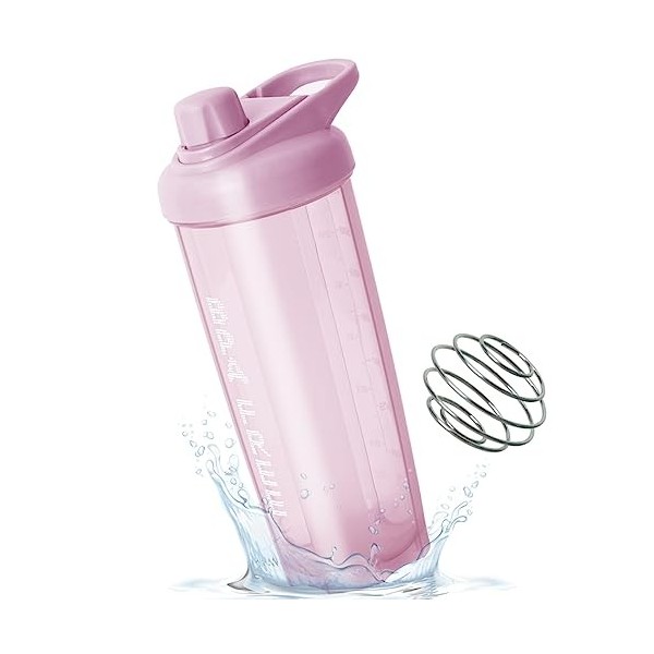 OYEYE Shaker Proteine,700 ml, sans BPA,Shaker protéiné Mélangeur de Smoothies,Shaker avec Acier Inoxydable Boules de Mélange,