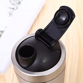 A L P H A Élégant & moderne Thermo – Shaker à protéines en acier inoxydable – 750 ml avec 2 boules de mélange, blanc doeuf –