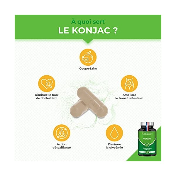 KONJAC PUR - Concentré à 95% en Glucomannanes - Coupe-Faim, Minceur & Perte de Poids - Detox, Régulation du Transit & du Taux