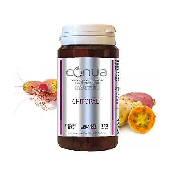 Chitosan nopal, chitopal® 120 gélules en poudre extra fort haute densité pureté garantie à 90% Nopal absorbeur coupe-faim fix