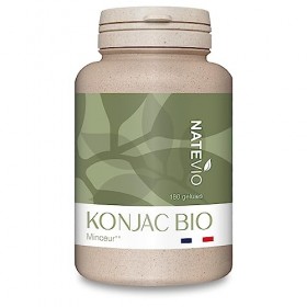 Konjac Bio - 180 gélules minceur puissantes - Coupe faim - Perte de poids - Phytothérapie - Fabriqué en France - Certifié Bio